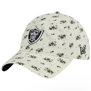 NEW ERA Women Raiders Floral Baseball Hat Black and Cream